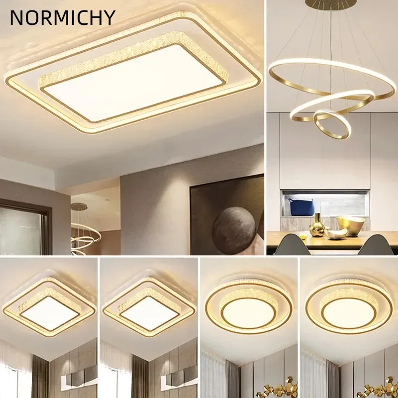 

Ceiling Chandelier Modern Led Luxury Crystal Ceiling Light Square/Ring Living Room Dining Room Bedroom Crystal Set Lustre Salon