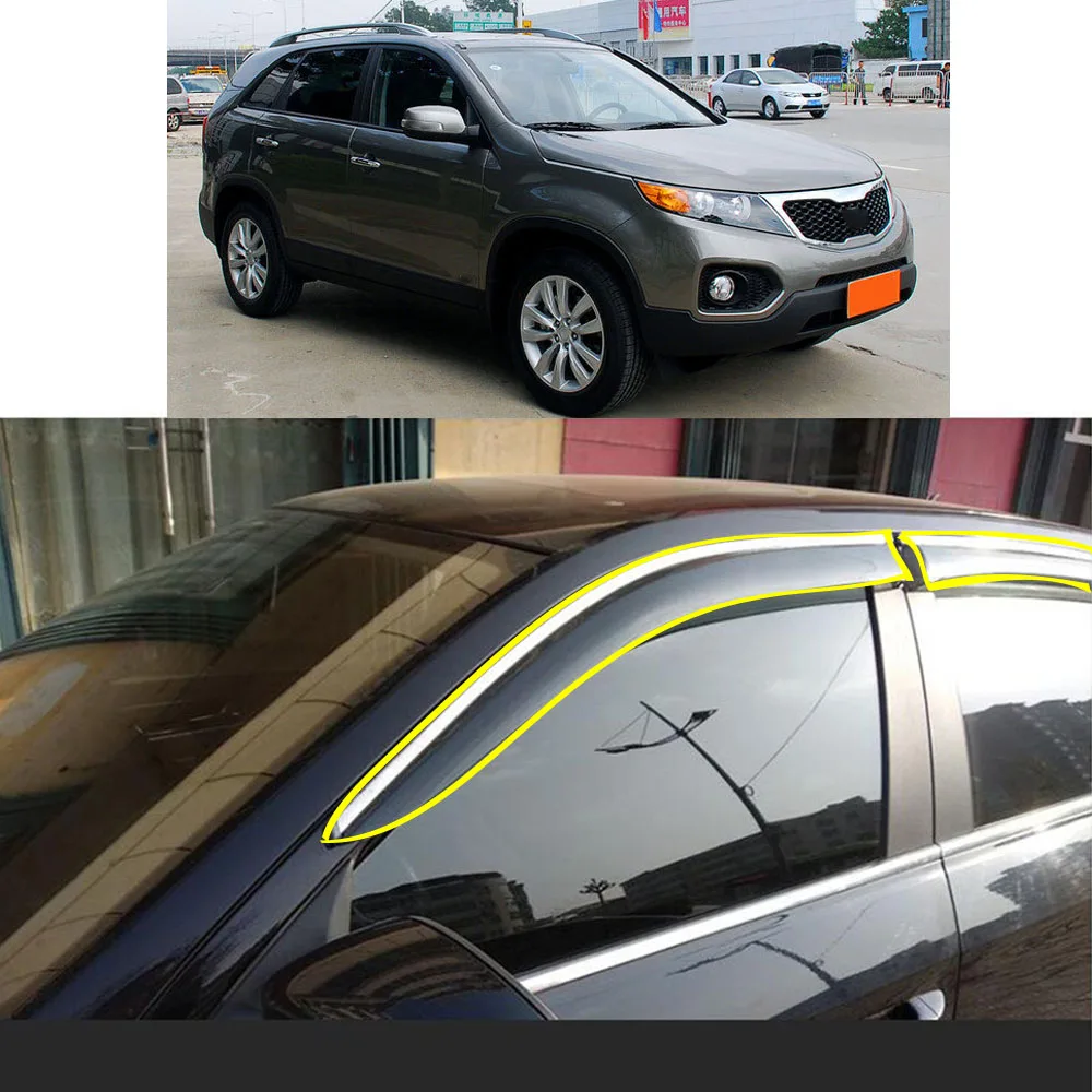 

Car Body Styling Sticker Plastic Window Glass Wind Visor Rain/Sun Guard Vent Parts For KIA Sorento 2003 2004 2005 2006 2007 2008