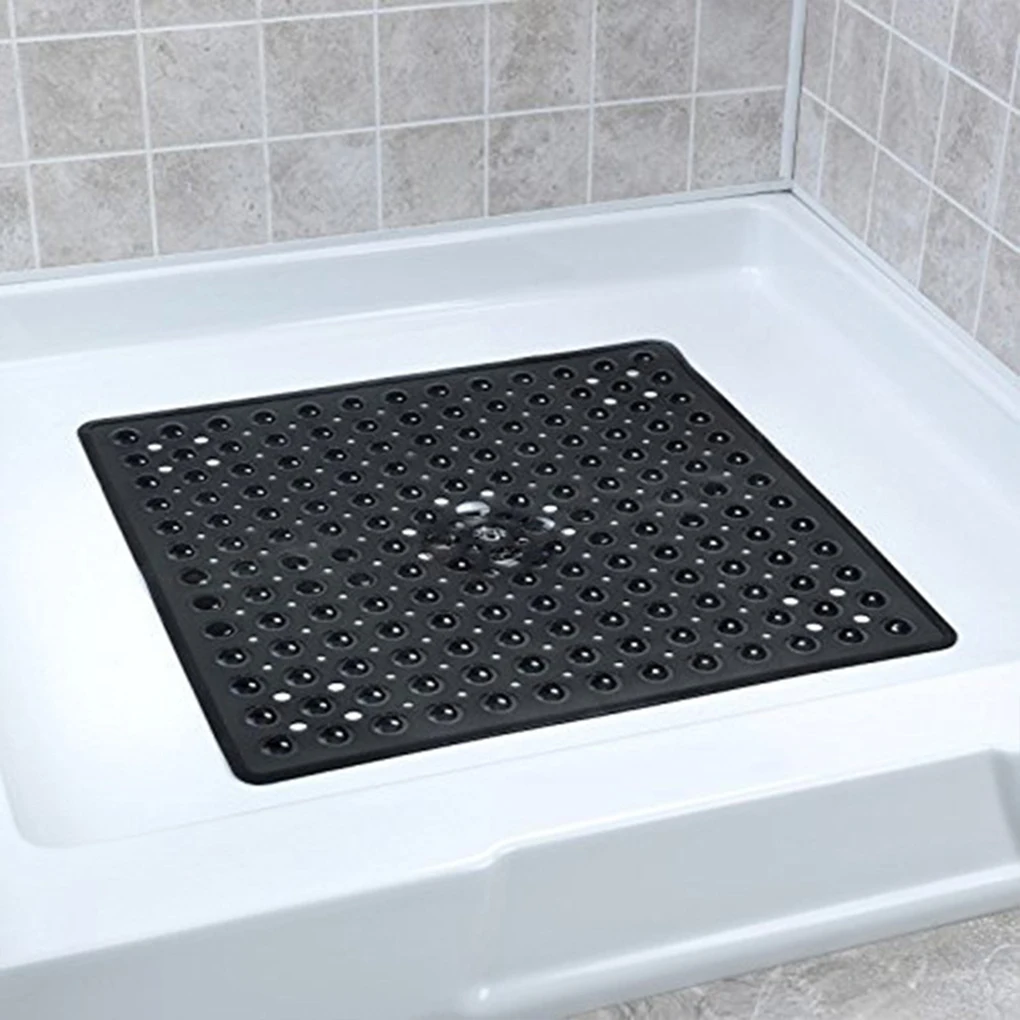 PVC Bathroom Mat Nonslip Suction Pads Washable Squared Bathtub Rug