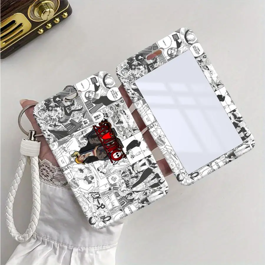 One Piece Luffy Anime 1 Stück Kartenhalter Ausziehbarer Kreditkartenhalter Kinder-Bus-Kartenhalter mit Schlüsselband Ausweishalter Bank-ID-Schutzhülle