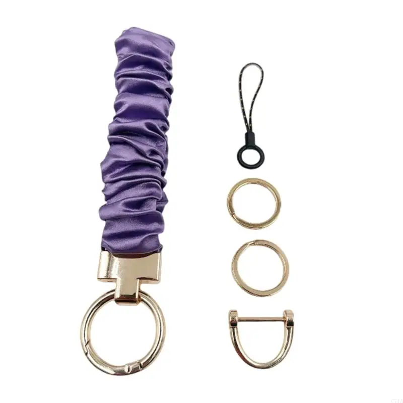 Modern Holder Wrist Strap Phone Charm Stylish Zinc Alloy Scrunchie Keychain C71A