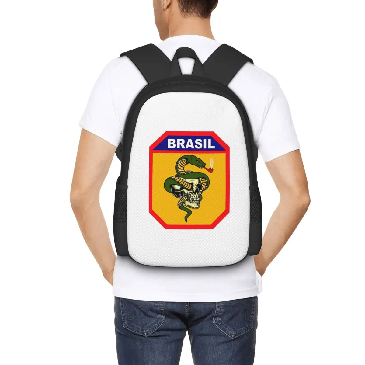 The Smoking Snake Brazilian Expeditionary Force Pacht Backpack Hot Sale Daypack  BookBag School Bag Shoulder Bags for Men Women