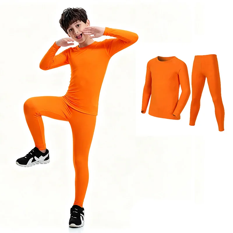 Kids Football Sets Children Boy Students Fitness Basketball Running Exercise Training Sports Soccer Top Tee + Legging Pants H08