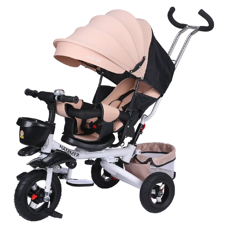 New Children's Tricycles Foldable Children's Bicycles Baby Trolleys Baby Trike Reversible Children's Walker Tricycle for Kid