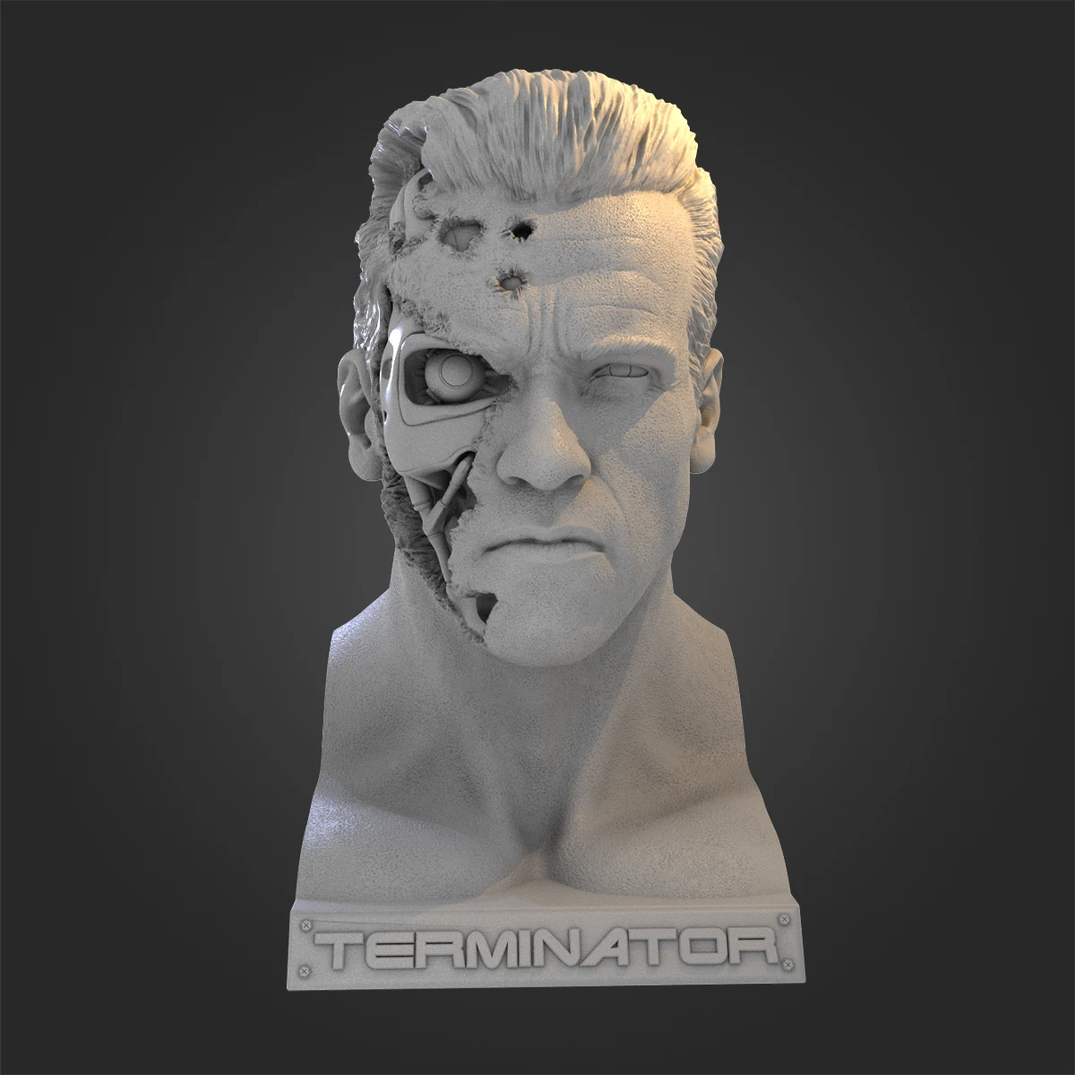 

1/10 Scale 41mm Height Resin Figure Model Kit Terminator Robot Bust Unassembled and Unpainted 3D printing diy toy 037