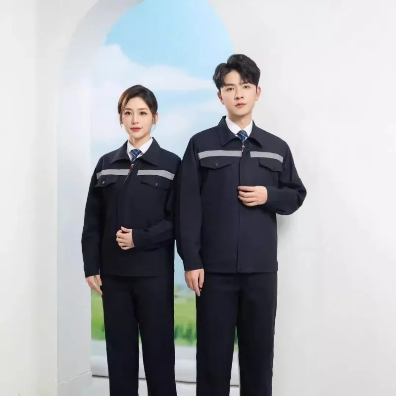Long-sleeved men's suit work clothes front and rear reflective strips work clothes decoration auto repair work clothes labor