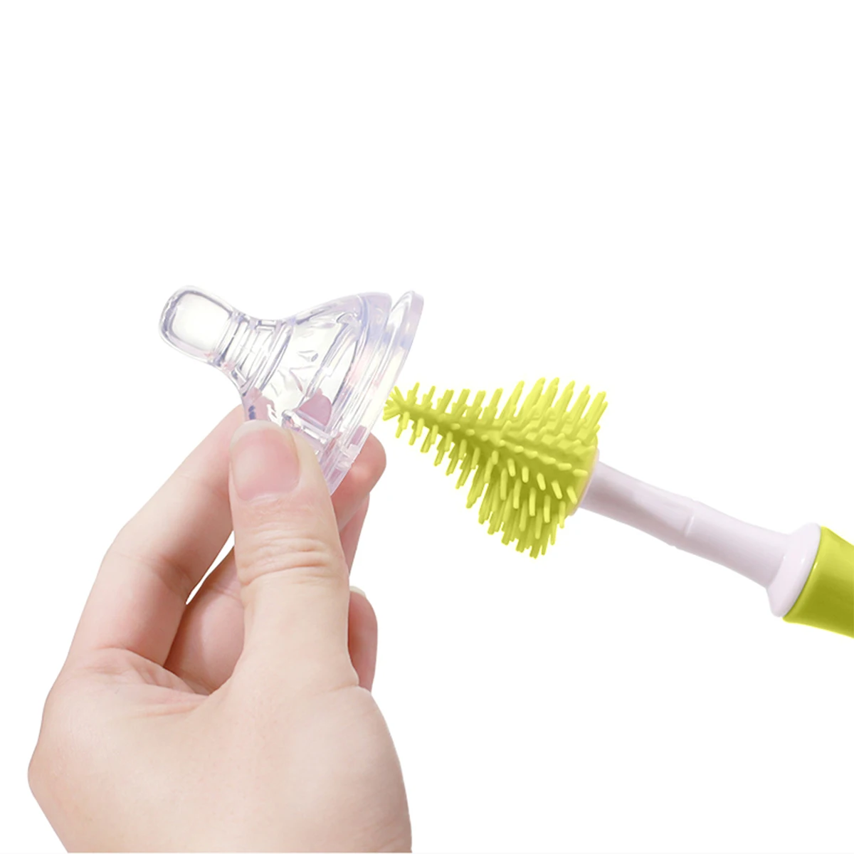

Bottle Nipple Brush Feeding Pacifier Cleaning Suite Silicone Baby Shaped Sponge