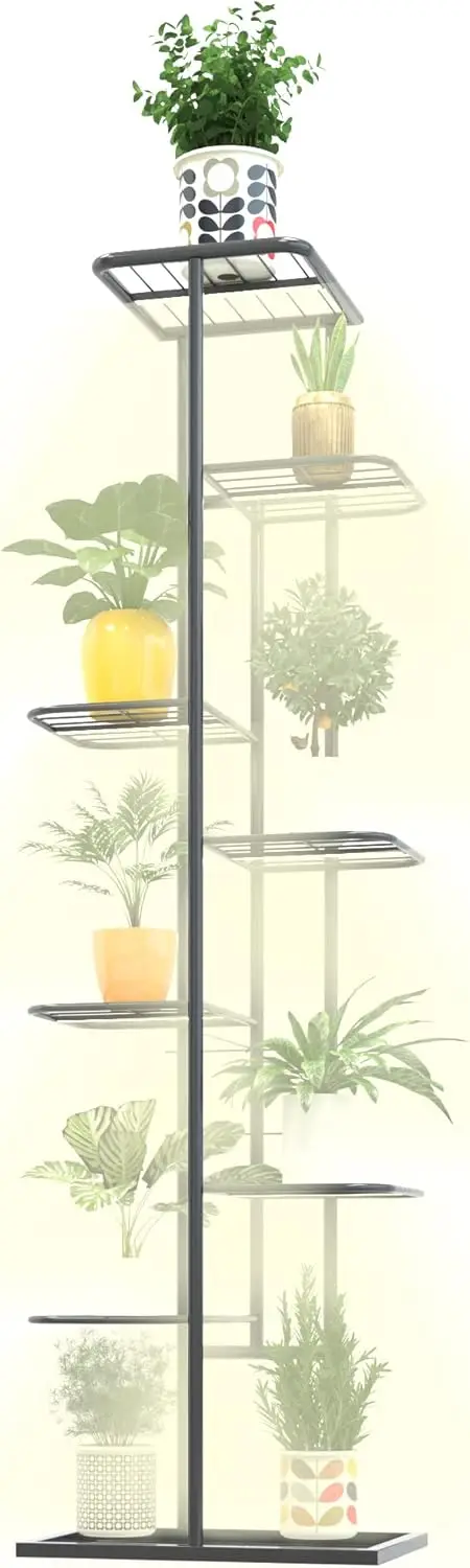 Plant Stand with Grow Lights Multiple Flower Planter Pot Holder Shelf Rack Display for Patio Garden Corner Balcony Living