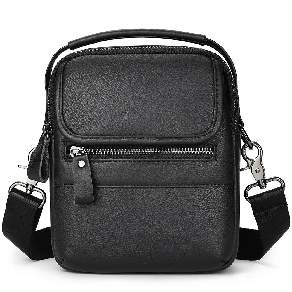 Zakelijke Schoudertas Lederen Zwarte Messenger Bag Mannen Crossbody Tassen Mannelijke Handtassen Zijtas Voor Heren Kleine Telefoon Pack