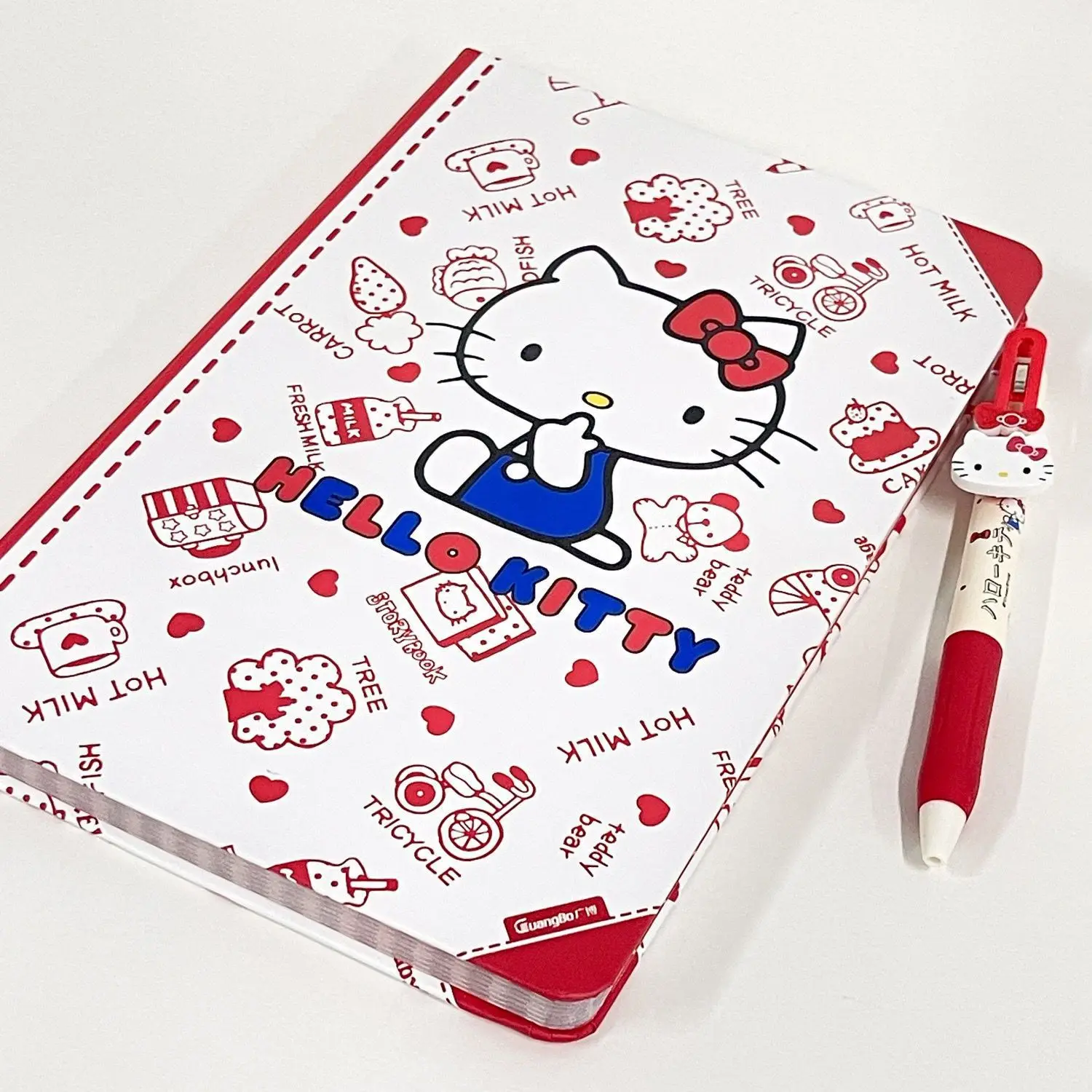 Cute Sanrio Hello Kitty Notebook Good-Looking Student Girly Heart Hard Shell Coloring Page Learning Stationery Children's Gift