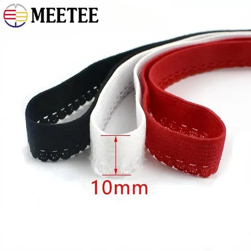 20/30/50 メートル 10 ミリメートルブラジャー弾性バンド縫製ドレスウエストストレッチレースリボン下着ストラップ装飾テープ DIY アクセサリー