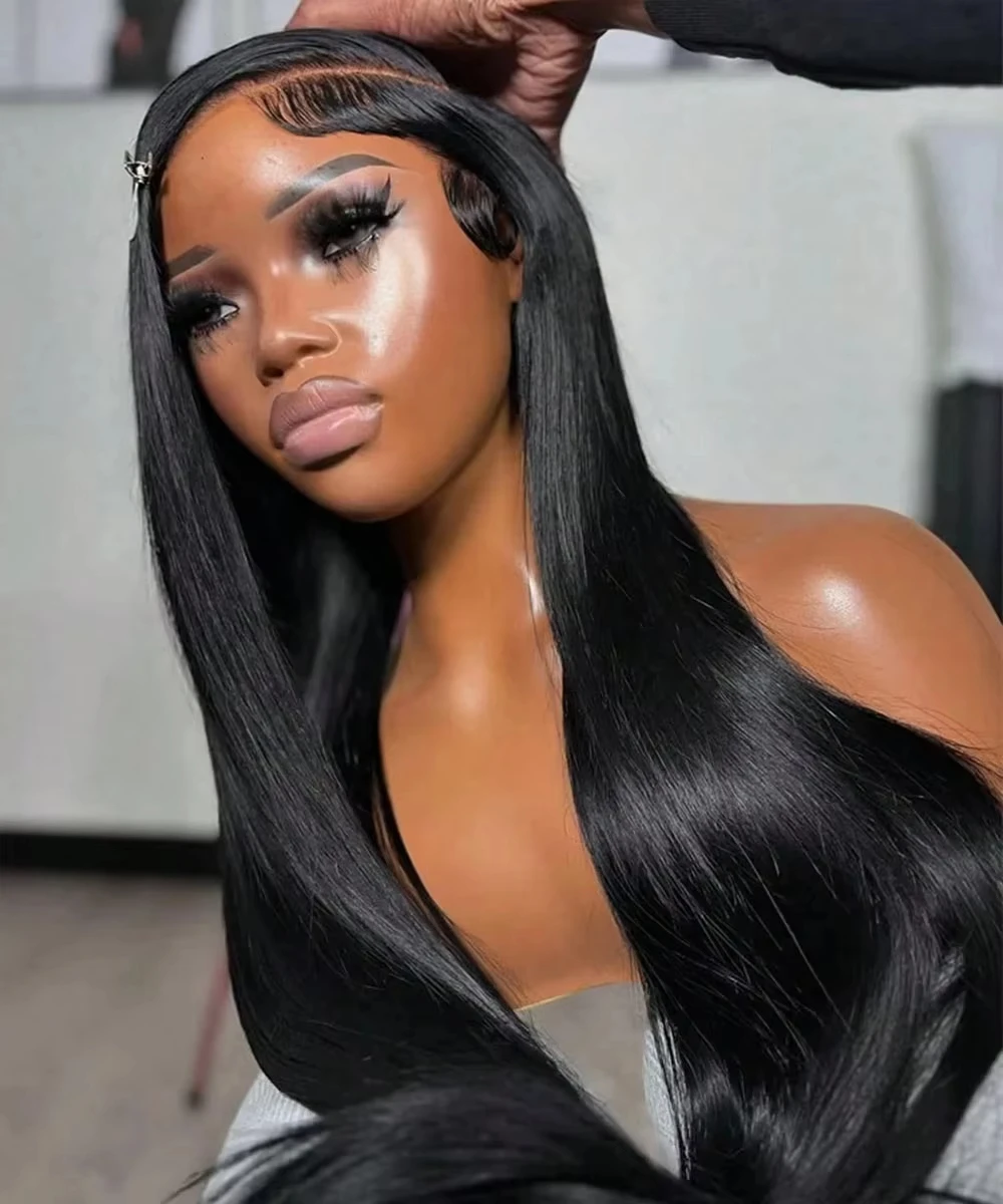 Wear And Go HD Lace Front Wigs 13x6 Straight Human Hair Wig Brazilian 42 Inch Transparent 5X5 Gluless Wigs With Natural Hairline