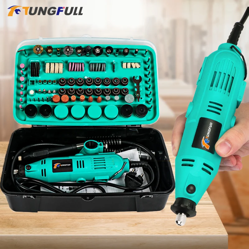 Tungfull-mini Broca Elétrica Dremel Moedor Gravador Caneta Velocidade Variável Ferramenta Rotativa Moagem Máquina Elétrica Mão Broca