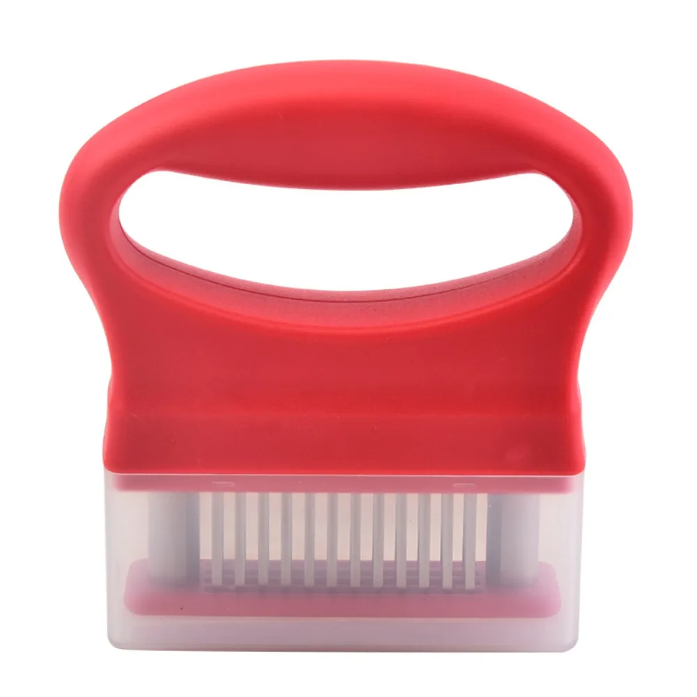 

Stainless Steel Blades Meat Tenderizer Ultra Sharp Needle Ergonomic Handle Tenderizing Beef Mallet with Cover Comfortable Grip