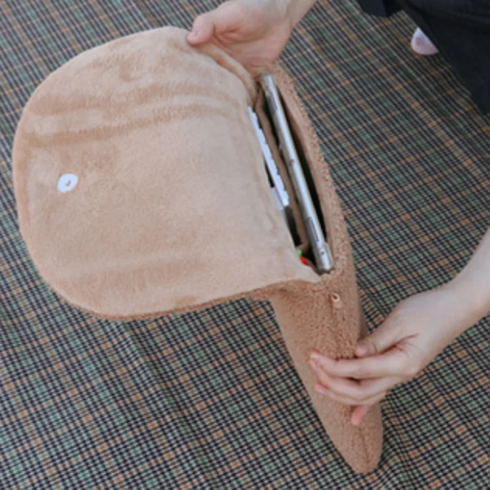 حقيبة كمبيوتر جديدة من القطيفة على شكل حيوانات كرتونية محمولة ذات سعة كبيرة حقيبة تخزين iPad حقيبة تخزين للكمبيوتر اللوحي اللطيفة #2