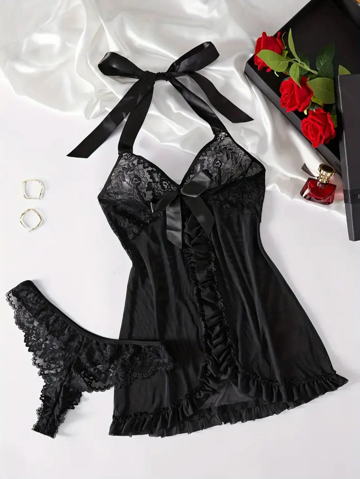 Women Transparent Lingerie Women's Underwear See Through Lingerie Sets Sexy Lace Bra And Panty Set Female Sexy Costumes