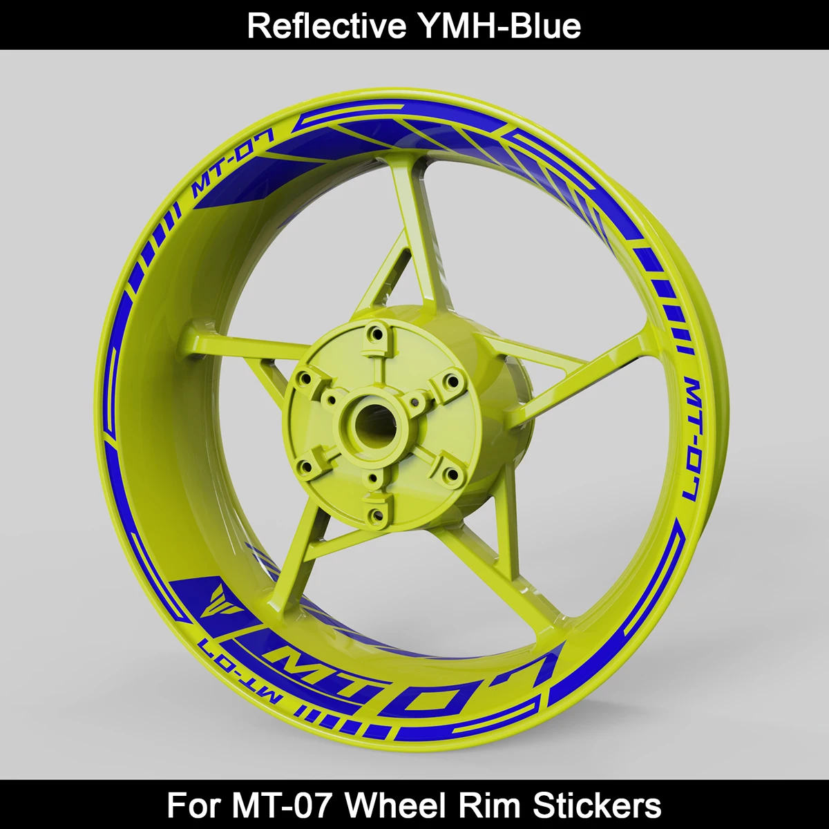 AnoleStix 17 Inch High Reflective Motorcycle Rim Stripes Waterproof Vinyl Wheel Hub Decals for MT-07 MT07 Decor Accessories