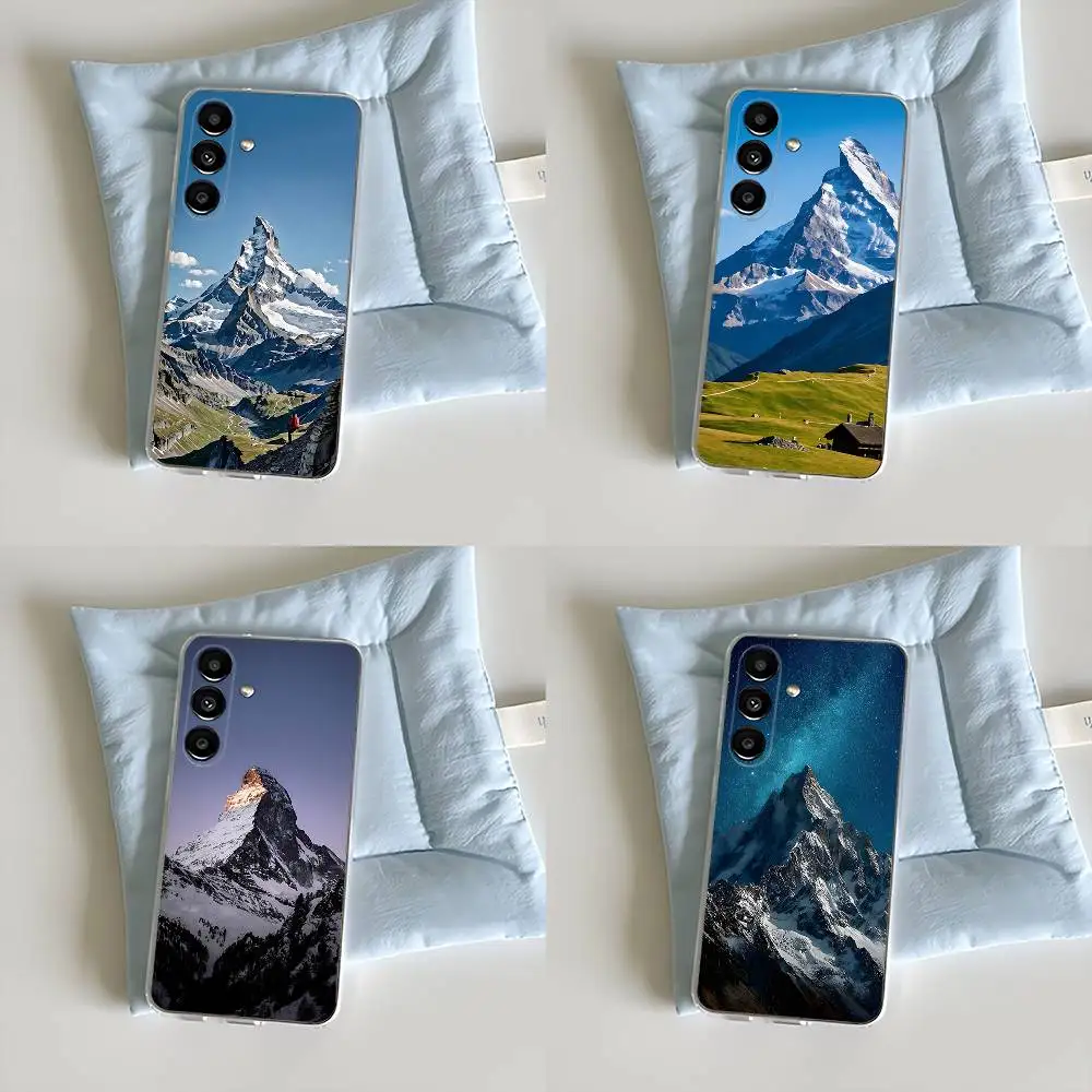 

Zermatt Matterhorn Swiss Mountain Phone Case For Samsung S30,23,21,22,20, FE lite,S10,9,8,7 PIus Note20ultra Transparent