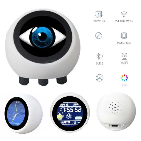 2025 New DeepSeek XiaoZhi AI Voice Chat Robot ESP32-S3-1.28inch-AI 1.28 inch LCD WROOM-1-N16R8 Development Board Clock Ornament