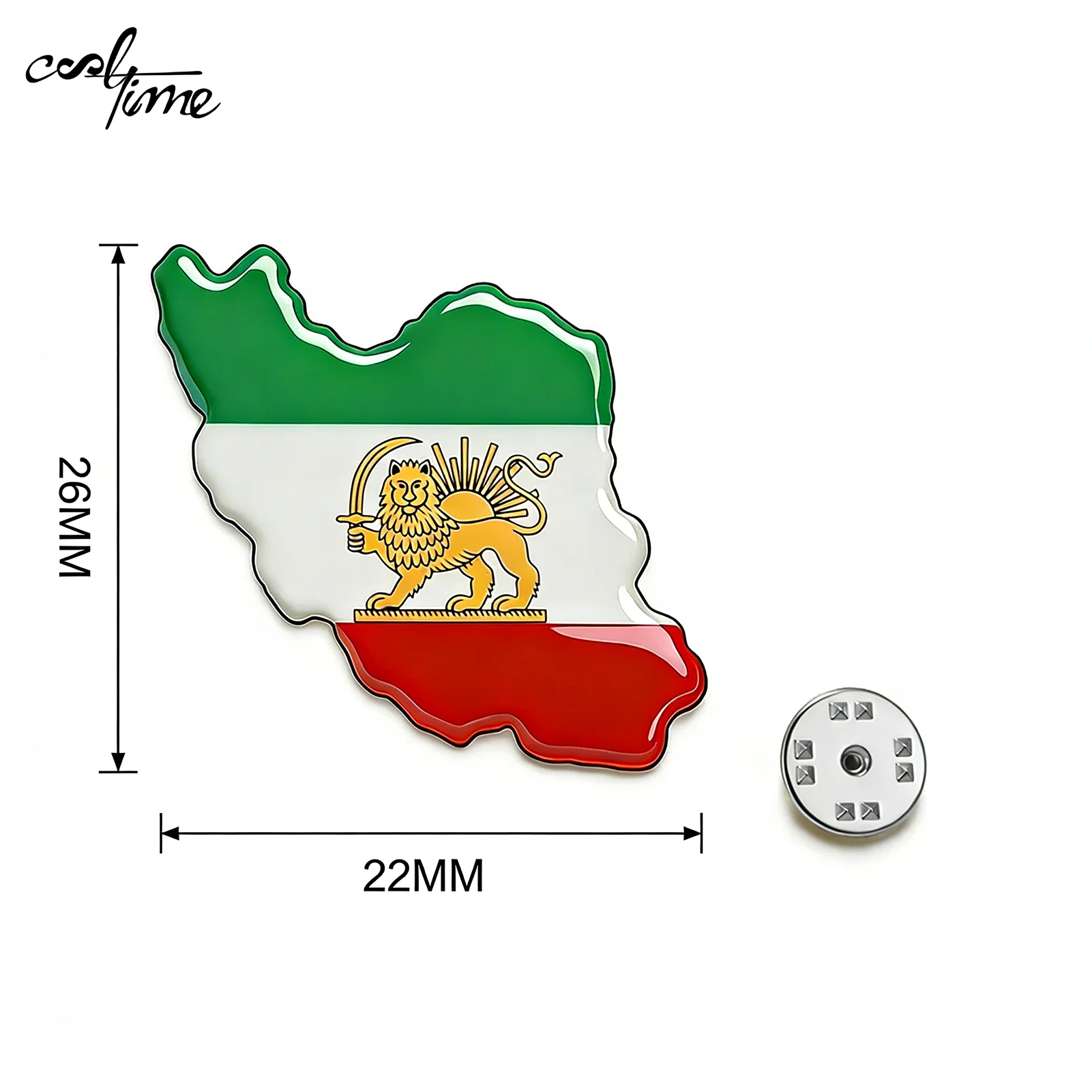 COOLTIME Iran Persien Flaggen-Anstecknadeln Metall Iranischer Löwe und Sonnenkrone Nationales Umfangsmotiv Abzeichen Großpackung Souvenir-Serie Geschenke Brosche – Detail 12