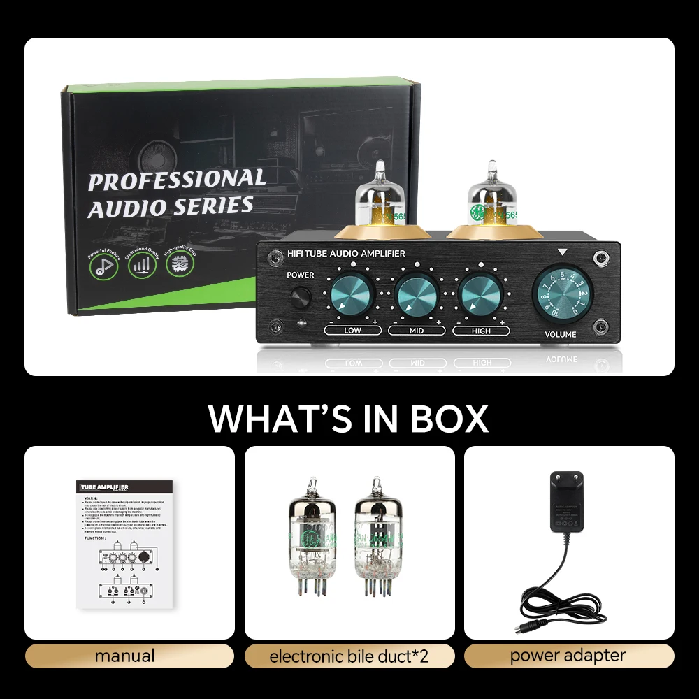 Desktop Preamp Amplifier JWM 5456 Tube Preamp Equalizer Audiophile HIFI Stereo Preamplifier