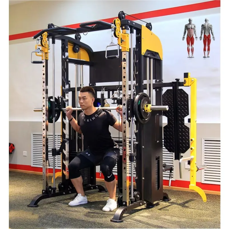 핫 세일 유니섹스 다기능 트레이너 스틸 스미스 머신 피트니스 장비 스쿼트 운동 스테이션 유니섹스
