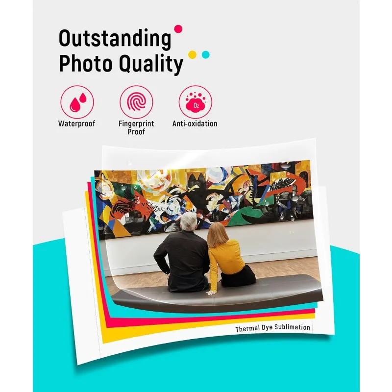 M100 4x6'' Photo Printer, Phone Printer 100 Sheets & 3 Cartridges, Full-Color Photo, Portable Instant Photo Printer