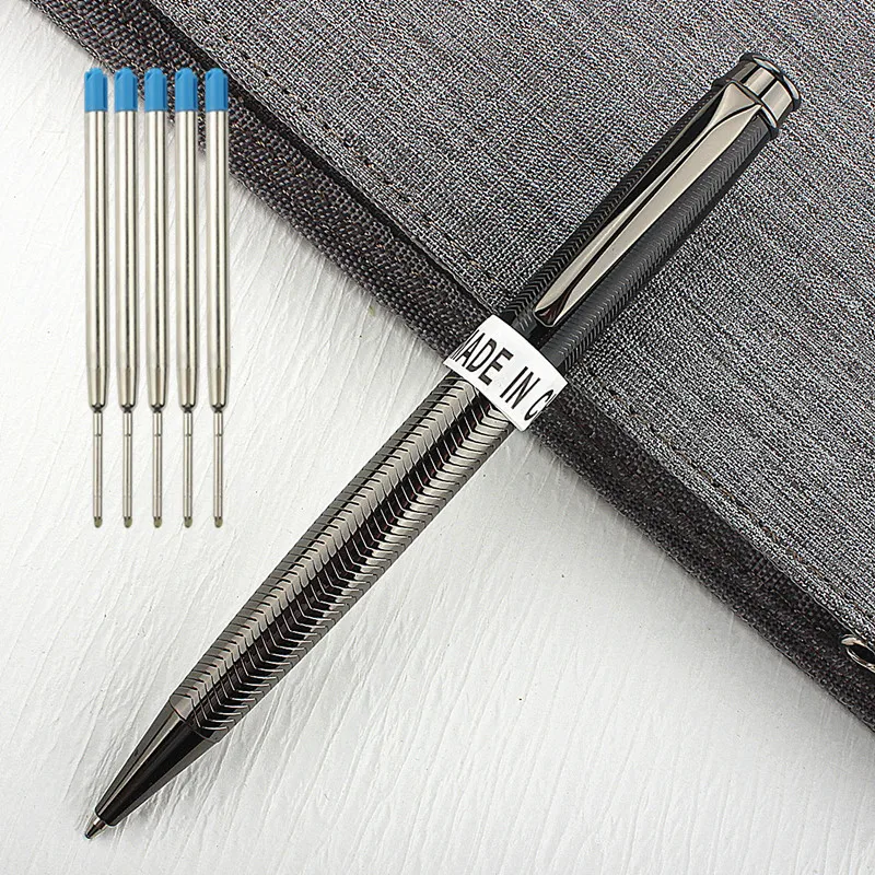 Luxury Quality Gray Rose Gold Business Office Ballpoint Pen New Student School Stationery Supplies Pens for Writing