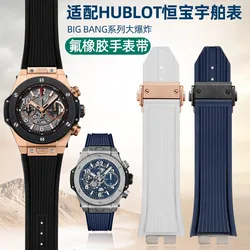 For Hublot Big Bang 415 411 411 Men VITON strap Watch FKM Bracelet Stainless steel Quick Release Fluororubber Watchband 28*18MM