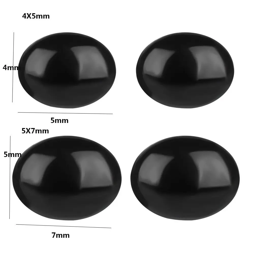 Black 4X5MM/5X7MM DIY Plastic Mini Stuffed Doll Eyes Safety Oval Nose Animals Noses Accessories Plush Doll Eyes