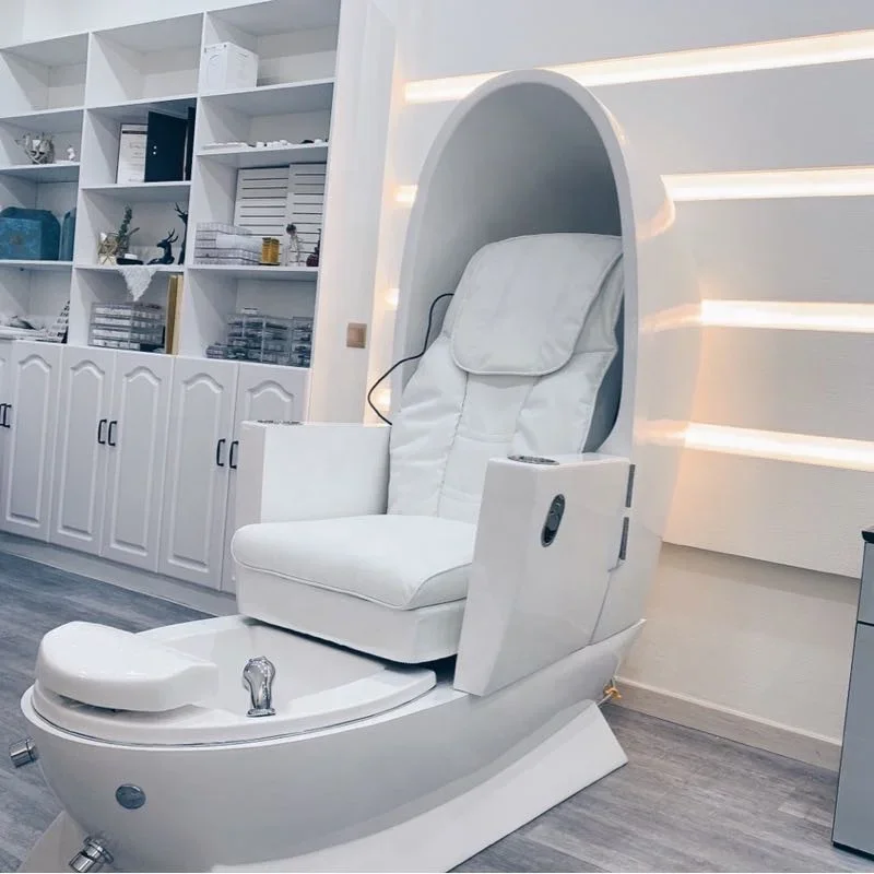 Foshan Factory Modern White Luxury Shiatsu Massage/Kneading Massage Spa Pedicure Chair With No Plumbing