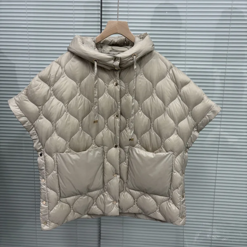 المرأة 90% الأبيض بطة أسفل سترة الشتاء موضة الماس شبكة مقنعين بطة بيضاء أسفل سترة قصيرة سترة النساء #5