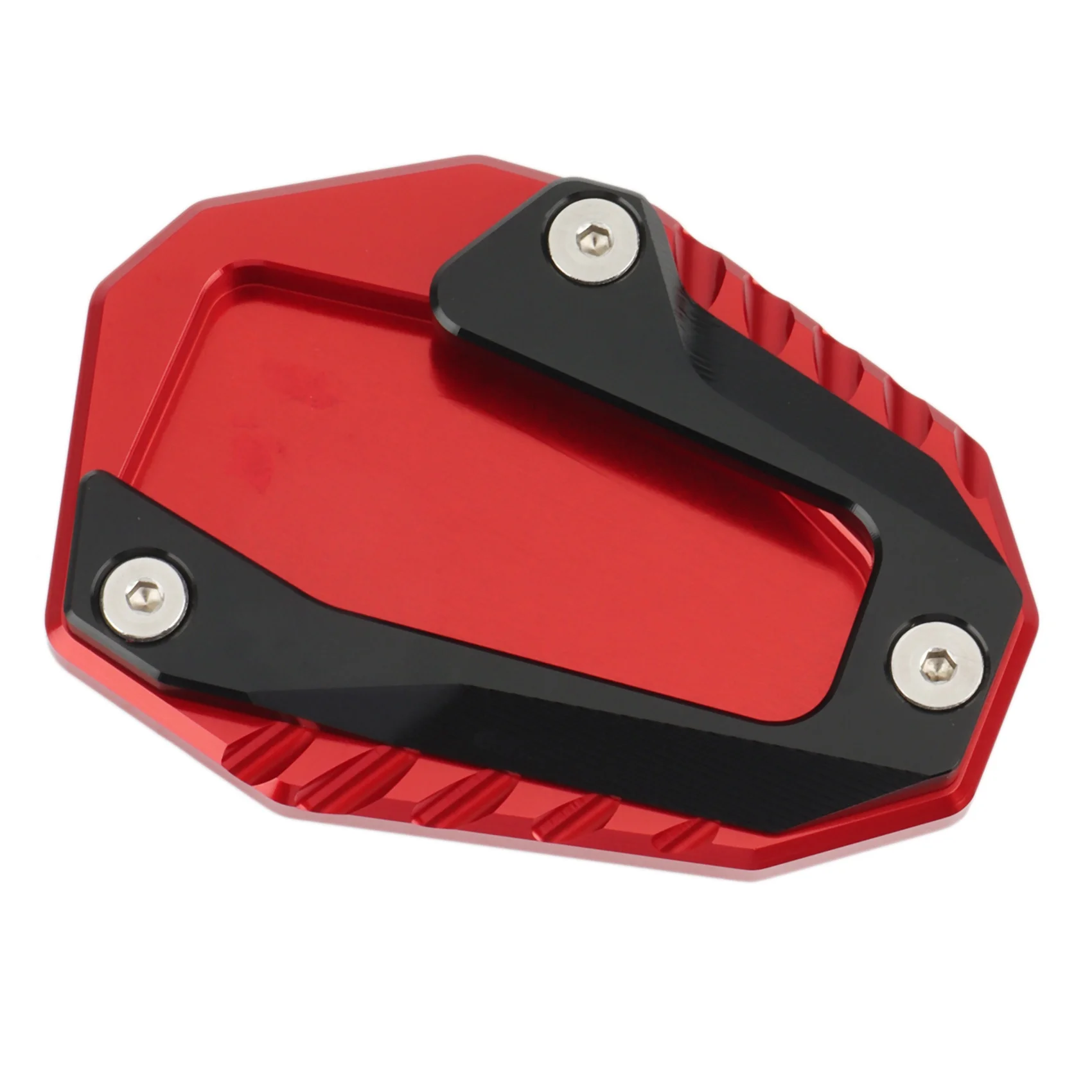 Motorcycle Foot Side Stand Extension Pad Kickstand Plate Enlarge for Ducati Monster 696 795 796 821 1200 1200S(Red)