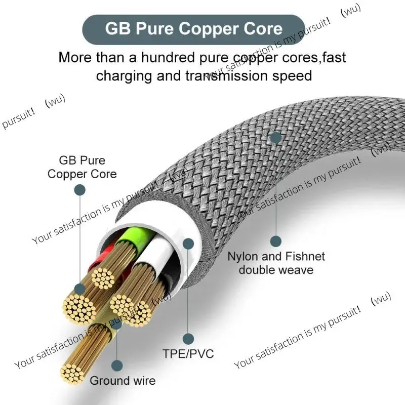 1/2/3/5/8m Extended 6A Super Fast Charging Extra Long Charging Cable USB Type C For iPhone Samsung Fully Compatible Data Cable