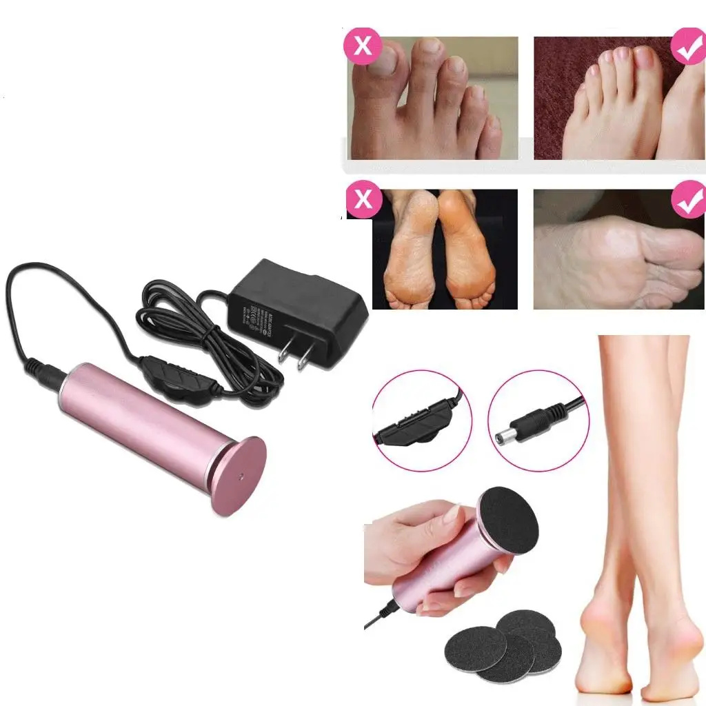 Electric Foot Callus Remover Pedicure File Tool + 60pcs Sandpaper Disk US P