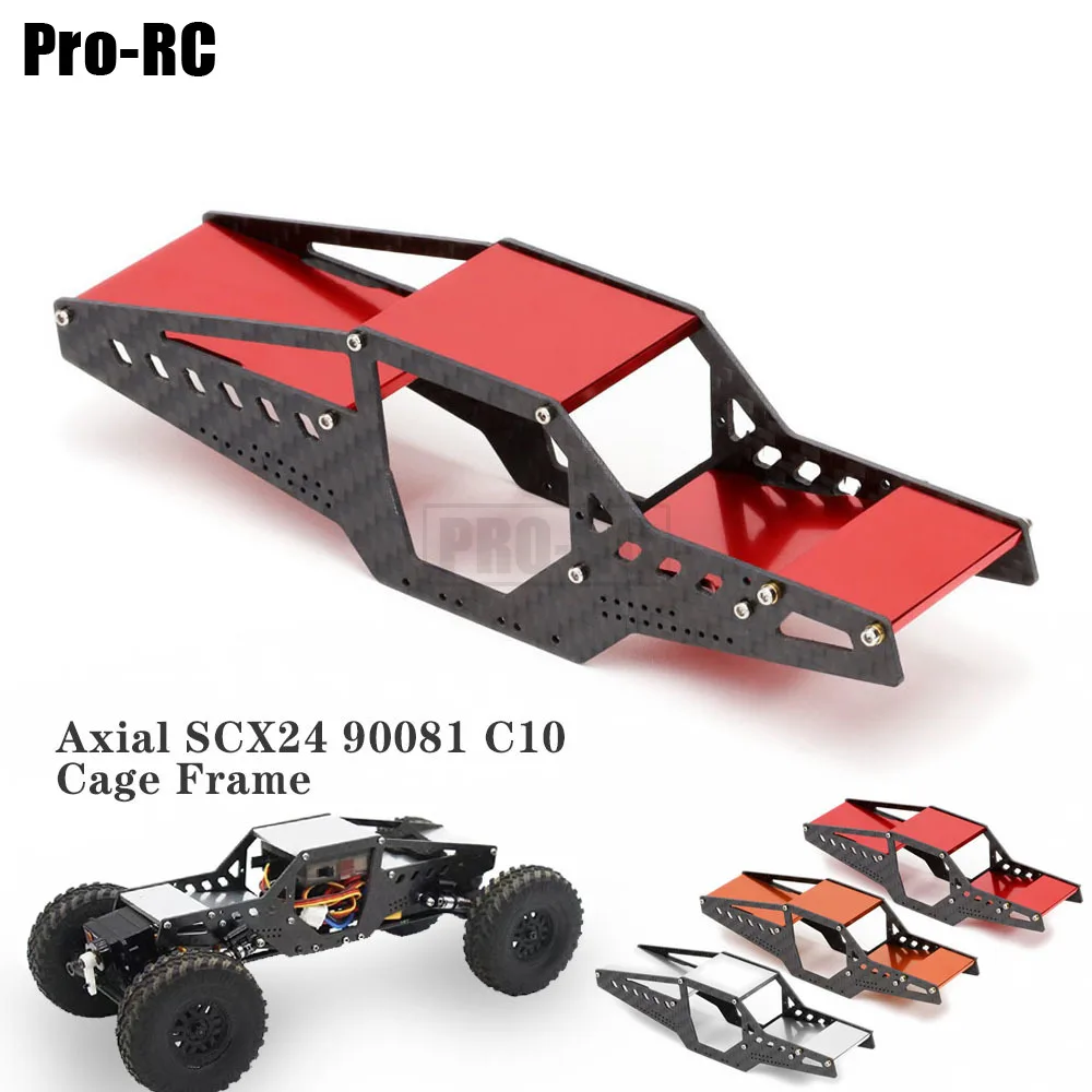 

1Set Aluminum Alloy Cage Frame Carbon Fiber Chassis Upgrade Kit for Rc Car 1/24 Axial SCX24 90081 C10