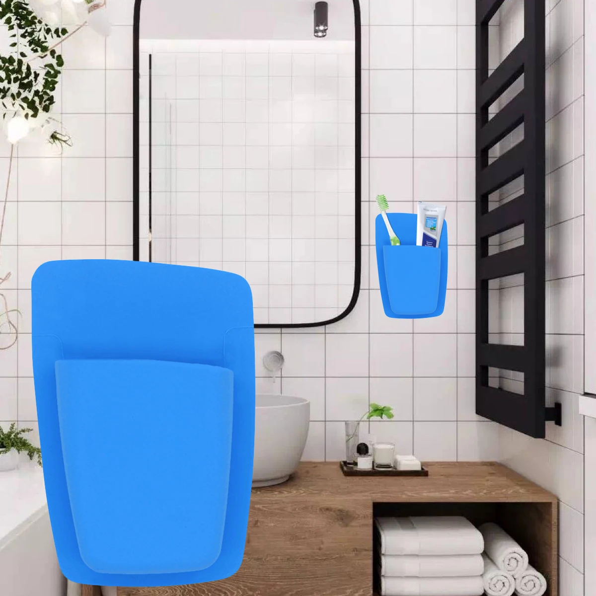 

Silicone Toothbrush Holder Bathroom Storage Toiletry ganizer Razor Shower Desk Mirror Mounting Drainage System Water Resistant