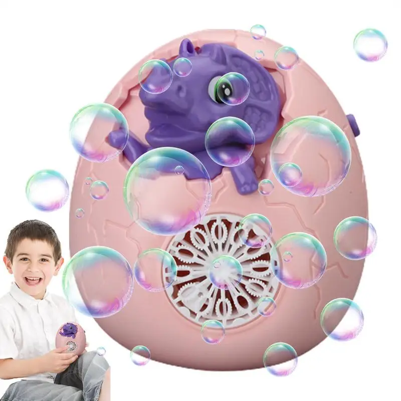 Macchina per bolle con luci Musica LED Cartoon a forma di dinosauro Bubble Maker Giocattolo che soffia bolle alimentato a batteria per giardini Prati