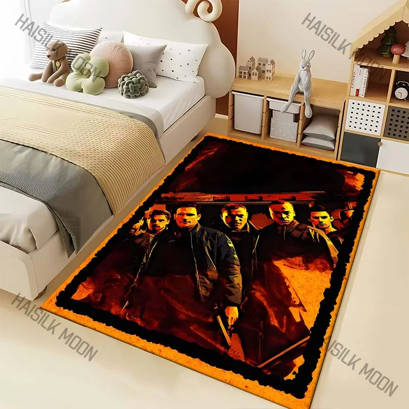 1PC Four people standing with weapons Carpet for Living Room Bedroom Sofa Home Decor Rus Non-slip Floor Mat Luxury Gift