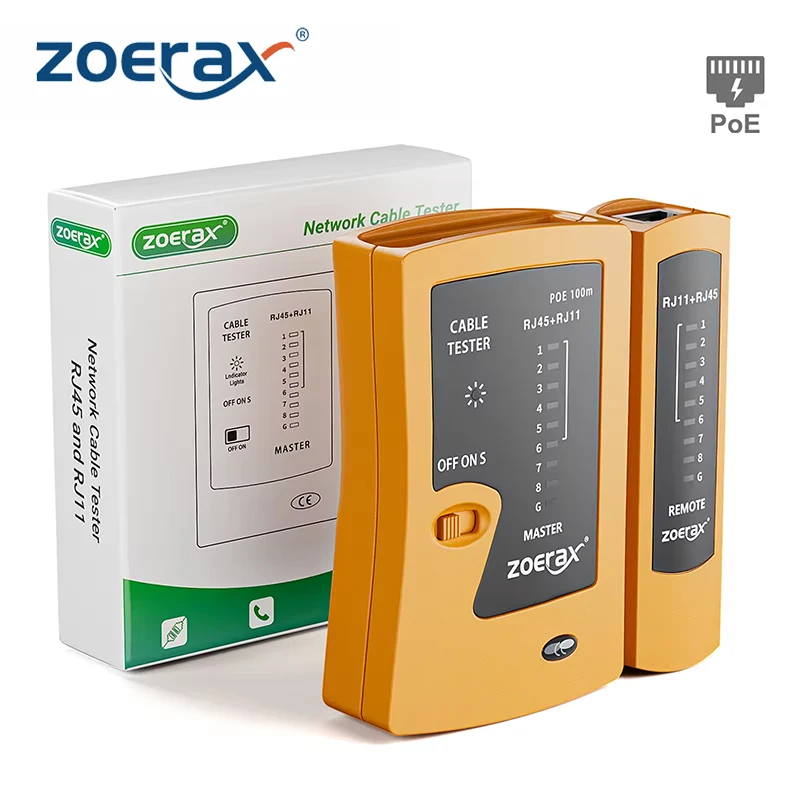 

ZoeRax Network Ethernet Cable Tester for LAN RJ45 Cat5 Cat5e Cat6 Cat6a Cat7 UTP/Shielded Cable and RJ11 RJ12