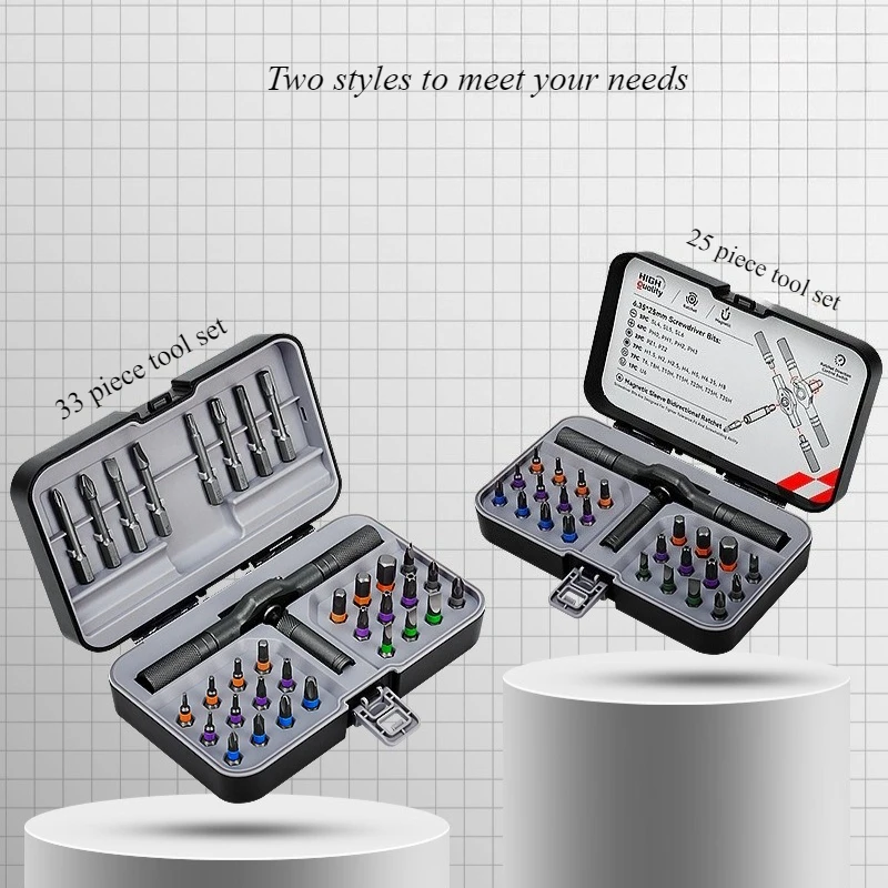 33-Piece/25-Piece S2 Steel Precision Bit Set High Hardness Screwdriver Bits With Strong Magnet For Wholesale