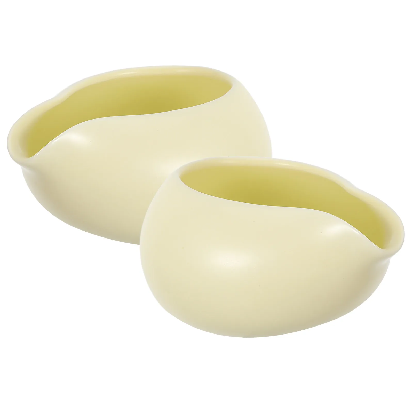 2Pcs Ceramic Cream Sauce Jug European Style Milk Dispenser Creamer Pitcher Gravy Boat for Coffee Salad Dressing Serving