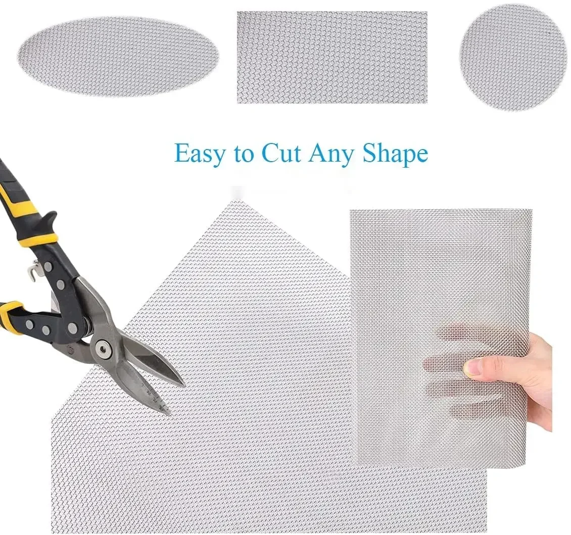 شبكة من الفولاذ المقاوم للصدأ لمنع قوارض البعوض المنزلي. أبواب سميكة ذاتية اللصق من الفولاذ المقاوم للصدأ، شاشات النوافذ