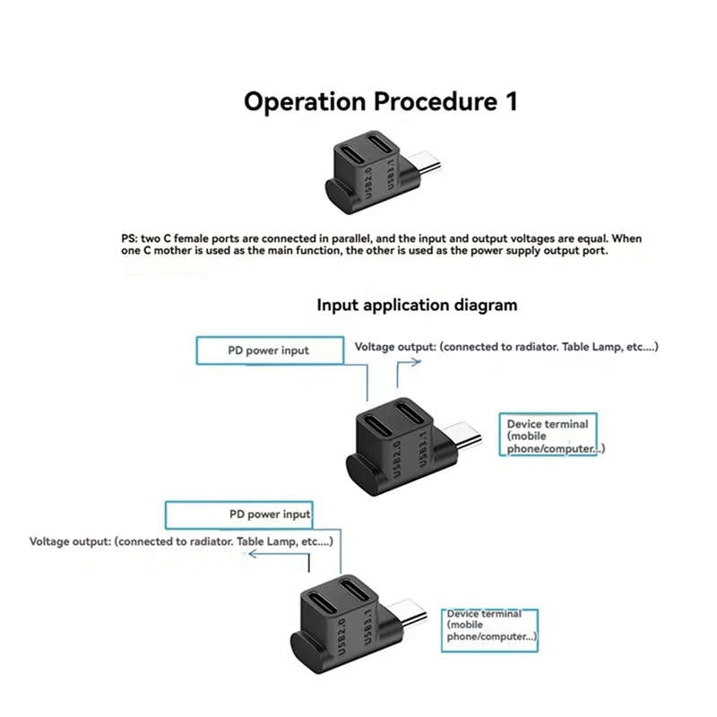 ABGN 2X USB 3.1 نوع C ذكر إلى أنثى 1 إلى 2 محول 10Gbps شحن سريع USB-C محول شحن لسطح البخار
