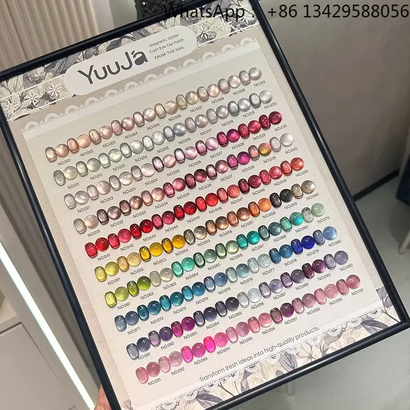 Yuuja 100 Colors Cat Eye Gel Polish Magnetic Glitter Nail Gel Soak Off UV LED Semi Permanent Nail Art Gel Polish Collection