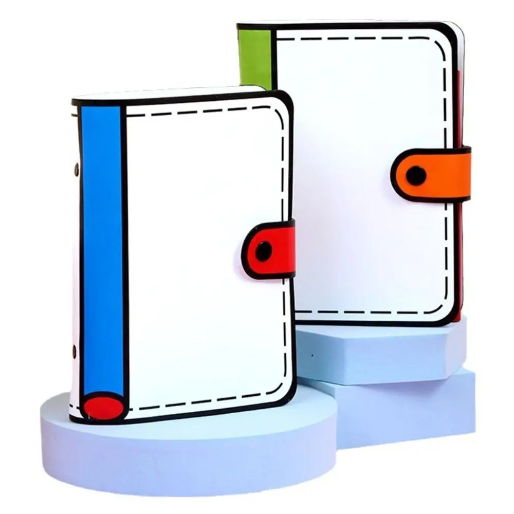 Cartoon A6 PU Leather Notebook Patchwork 100Sheets Loose Leaf Notebook Stationery Budget Sheet Accounting Book Journal Diary