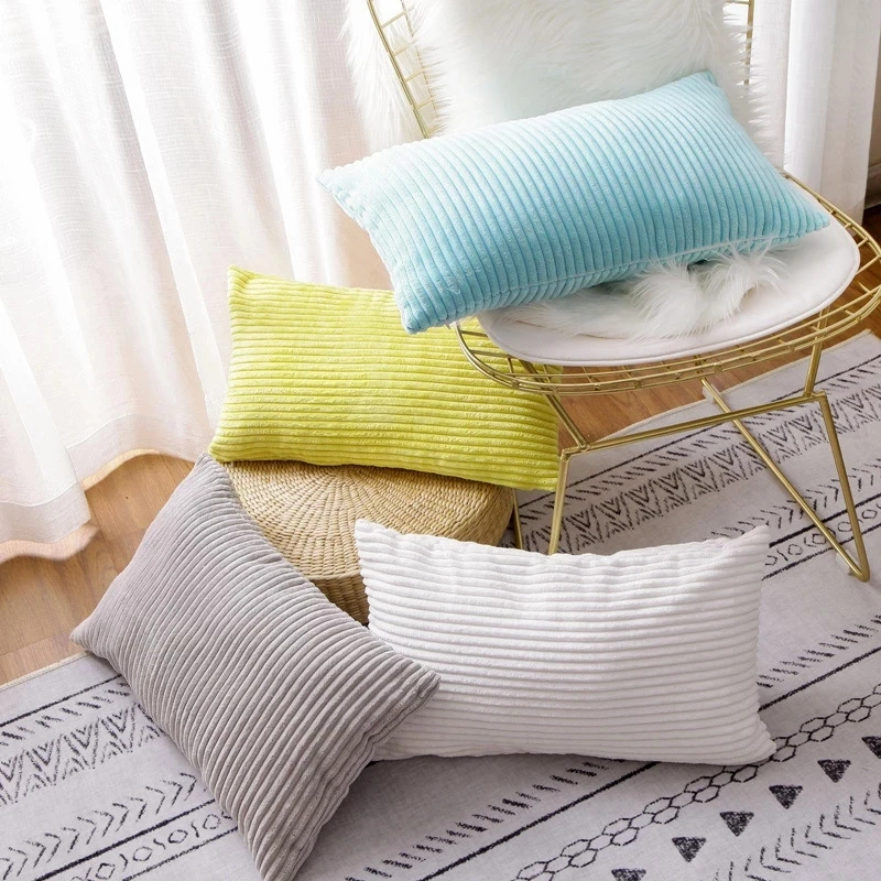 Corduroy Striped Cushion Cover 30x50/40/45/50/55/60cm Soft Comfortable Throw Pillow Case For Living Room Sofa Home Decoration