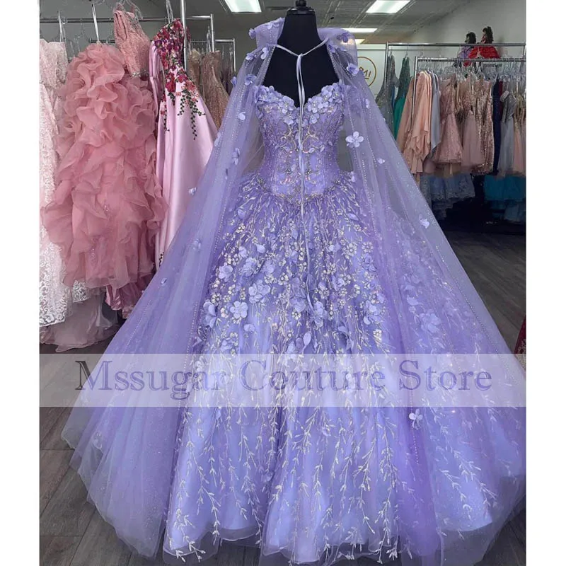 2022 Paars Cinderella Quinceanera Jurken Sweetheart Applicaties Baljurk Twee Stukken Custom Made Платье На Выпускной