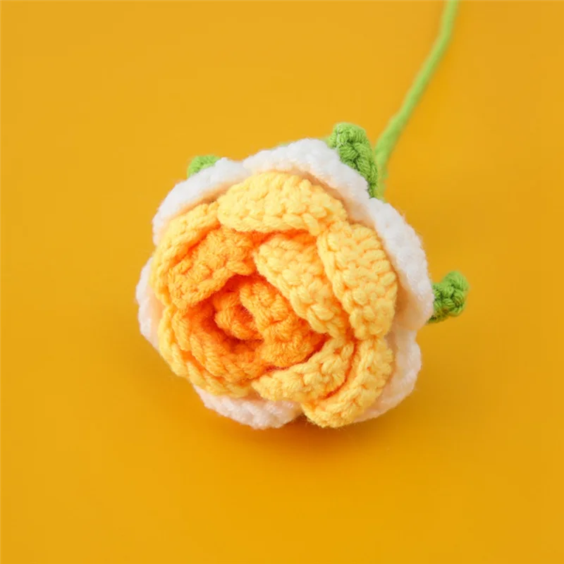 【مشعبية】زهور صناعية محبوكة يدويًا، ديكور باقة كروشيه محبوكة، ديكور طاولة هدية العيد