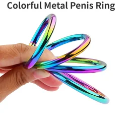 New Colorful Metal Penis Ring Delay Ejaculation Man Erektion Sex ShopToys For Men dick Cock scrotum Cockring 40 45 50 55mm Rings